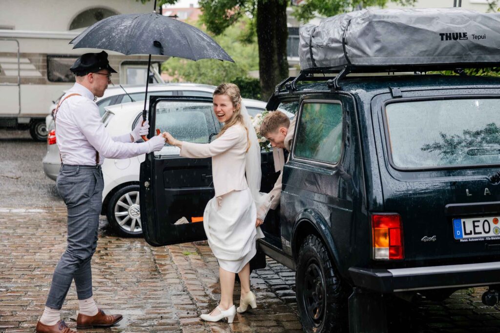 Hochzeitsfotografie im Regen